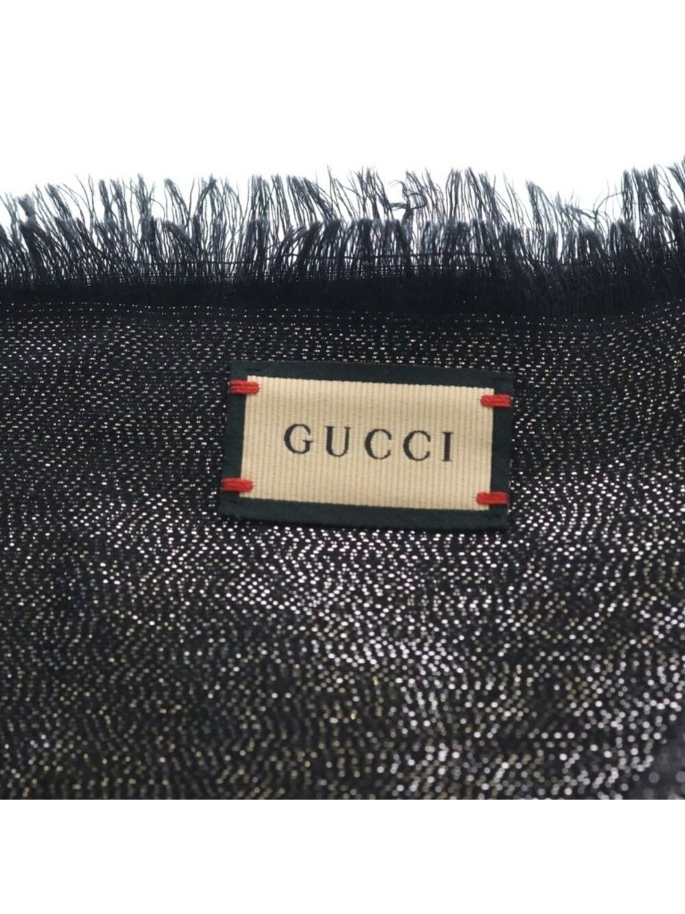 Gucci GG Lame Jacquard Shawl Monogram Scarf Black - Picture 4 of 6